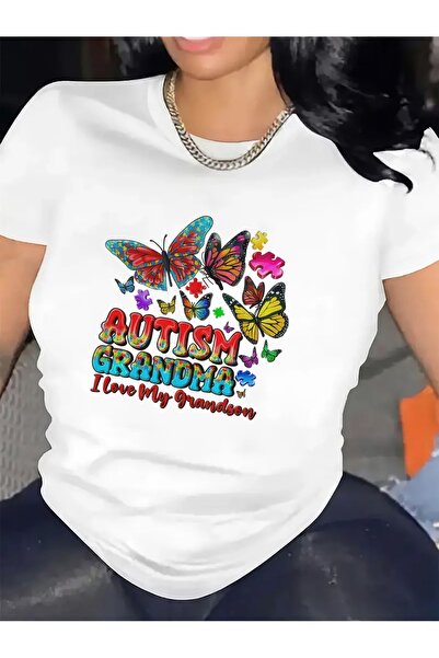 1001moda [Autism T-Shirt] cotton Short Sleeve T-Shirt Autism Awareness Colorf...