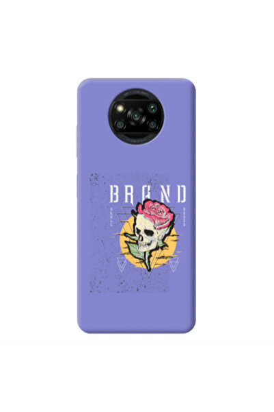 Other Xiaomi Poco X3 Pro Skull Roses Purple Colored Silicone TPU Θήκη