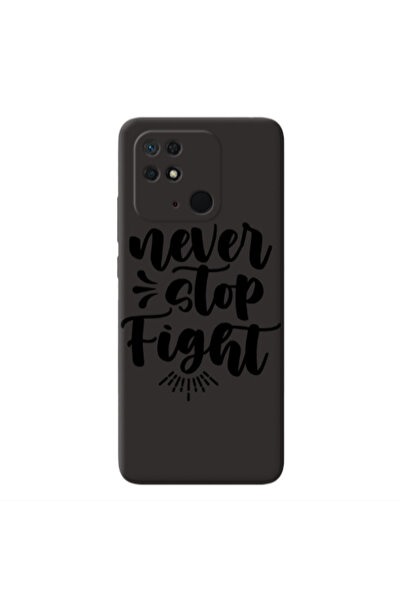 Other Xiaomi Redmi 10C Never stop fight Black Colored Silicone TPU Θήκη