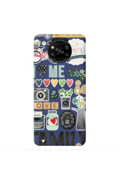 Other Xiaomi Poco X3 /X3 Pro Family love home Dark blue Colored Silicone TPU ...