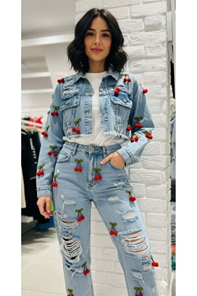 Sienna Fashion Compleu de blugi cu cireșe