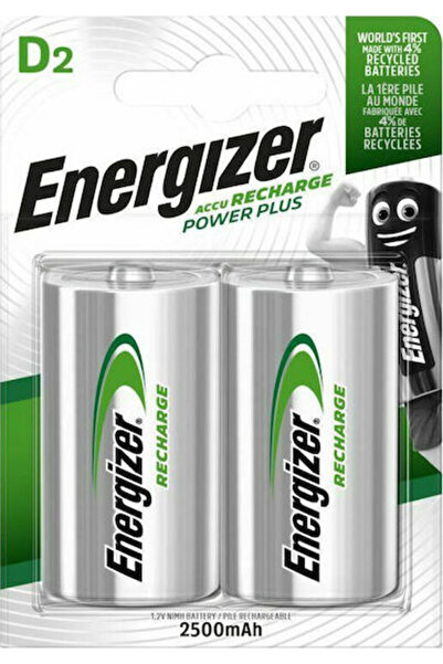 Energizer Power Plus Επαναφορτιζόμενη Μπαταρία D Ni-MH 2500mAh 1.2V 2 τεμάχια