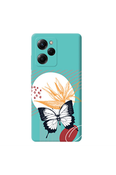 Other Xiaomi Poco X5 Pro Butterfly Lines Turquoise Colored Silicone TPU Θήκη