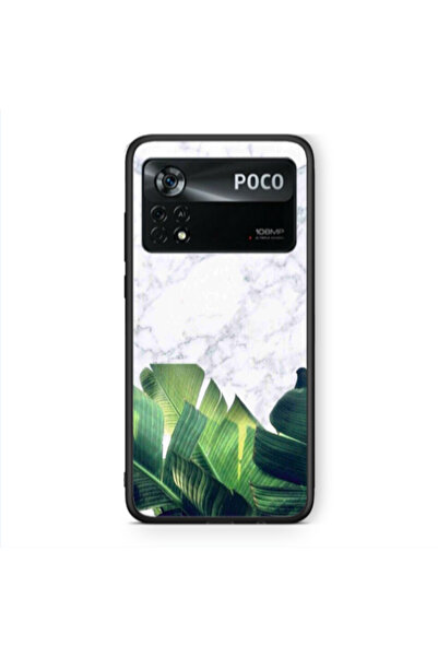 Other Xiaomi Poco X4 Pro Marble Laves Black Glossy Θήκη