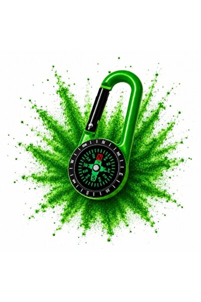 dalimag Busolă verde cu carabină pentru camping și drumeții, accesoriu compac...