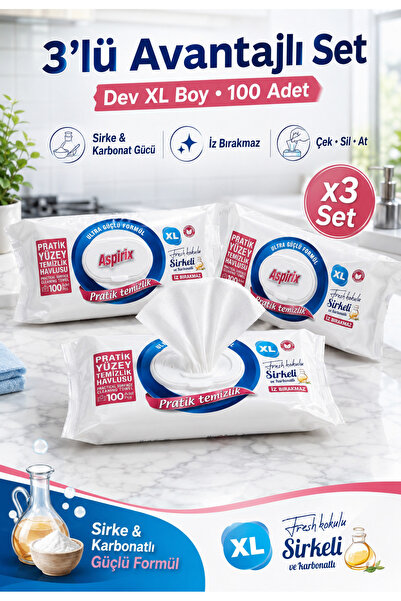 Tex 3'lü Paket Pratik Temizlik Güzel Temizlik Havlusu - XL Boyut - İz Bırakma...