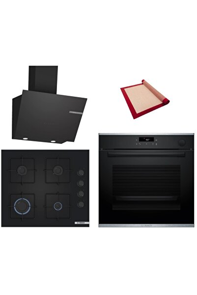 Bosch Black Deluxe 3 lü Ankastre Set 612 ( HRG232EB3 - POP6C6P31O - DWK66PJ60...