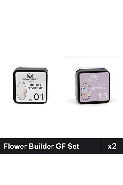 global fashion Set 2 Flower Builder Gel 8ml Nr.01 Nr.13 Constructie Unghii UV