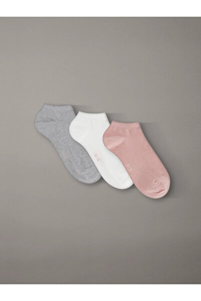 Calvin Klein Women's Triple Pack Cotton Logo-Signed Multi-Colored Socks