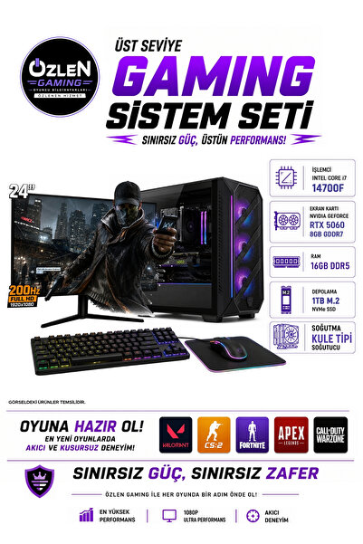 ÖZLEN XL18 İ7 14700F RTX 5060 8GB 16GB DDR5 RAM 1TB M.2 SSD 24'' Full HD 200H...