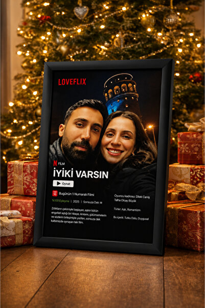 Kişiye Özel Netflix Film Posteri Tasarım Tablo - Sevgililer Günü Hediyesi Sevgiliye Hediye LoveFlix