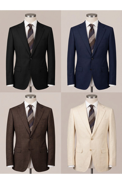 Elegante Cravatte Coffee and Navy Blue Striped Textured 7 cm Tie and Pocket Square Special Boxed Gift Set