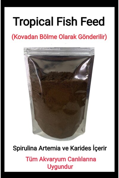 İkizler Akvaryum Toz Balık Yemi Toz Yem Tropical Mix Spirulina Artemia ve Kar...