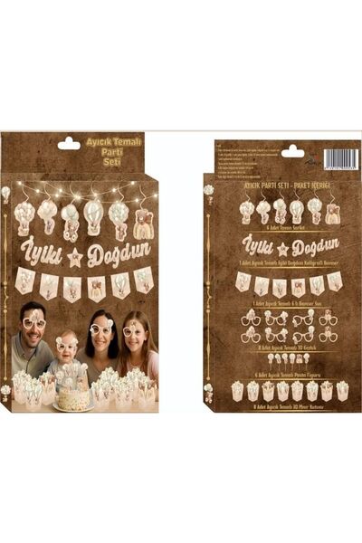ÇITIPITISTORE Teddy Bear Themed Birthday Party Celebration Set