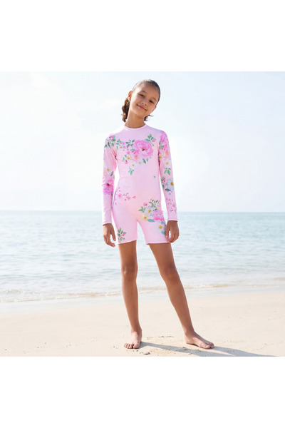 Juniors Girls Floral Print Swimsuit