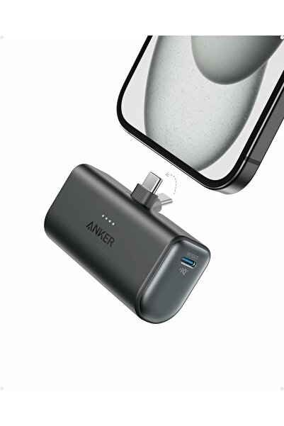 Anker Νάνο Power Bank 5000mAh 22.5W με Αναδιπλούμενο Συνδετήρα USB-C, Μαύρο