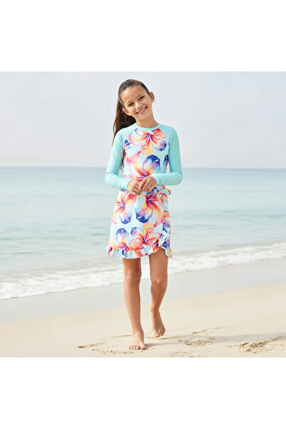 Juniors Girls Floral Print Swimwear