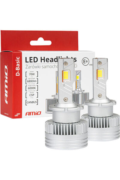 AMIO Λάμπες Αυτοκινήτου D4S / D4R Canbus LED 6000K Ψυχρό Λευκό 12V 70W 2 τεμάχια