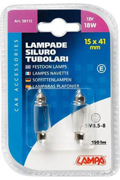 Lampa Λάμπες Αυτοκινήτου & Μοτοσικλέτας Sv8.5-8 SV8.5-8 12V 18W 2 τεμάχια