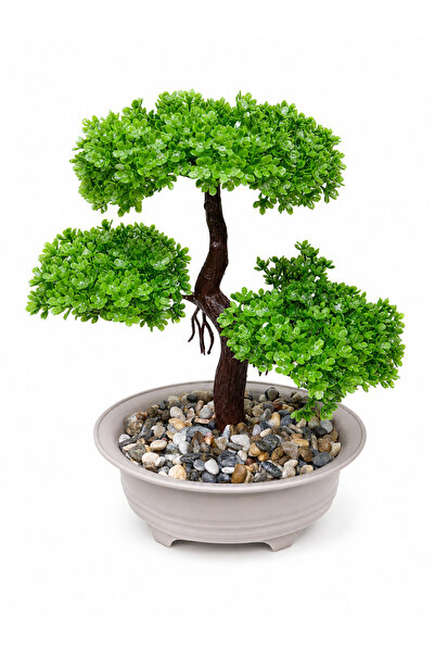 Binetti Yıldız Yapraklı Dekoratif Bonsai Yapay Ağaç 24 cm- Ev & Ofis & Kafe M...