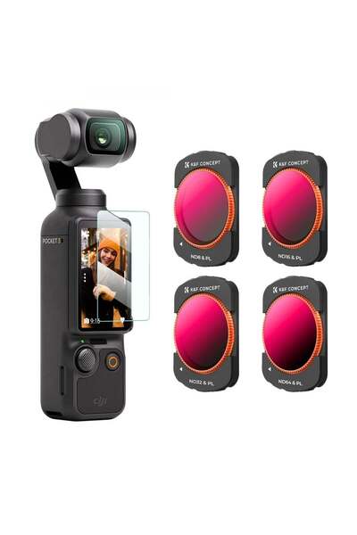 K&F CONCEPT Osmo Pocket 4 için ND&PL Filtre Seti (ND&PL8/16/32/64) - Ekran Ko...