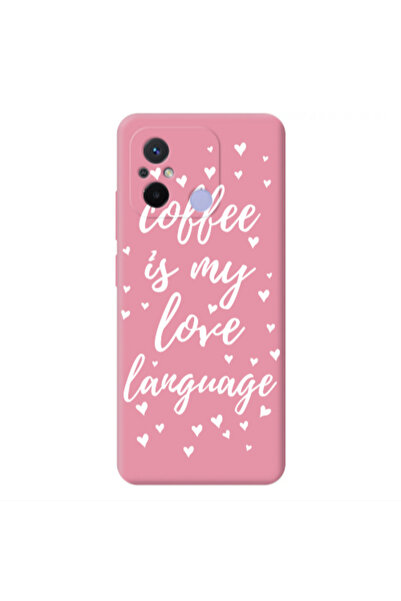 Other Xiaomi Redmi 12C Coffe is my love language Pink Colored Silicone TPU Θήκη