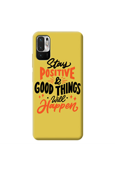 Other Xiaomi Redmi Note 10 Pro 5G Stay Positive Yellow Colored Silicone TPU Θήκη