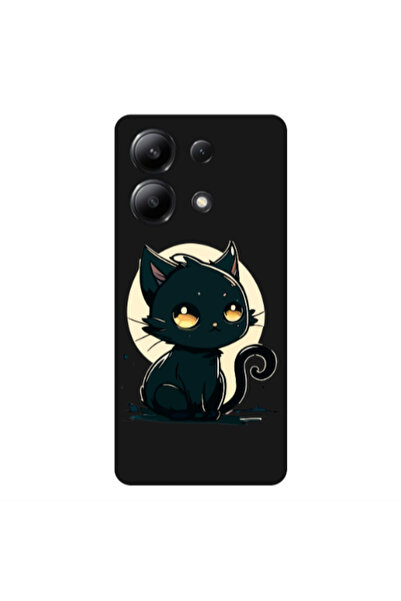 Other Xiaomi Redmi Note 13 4G Black Cat Black Colored Silicone TPU Θήκη