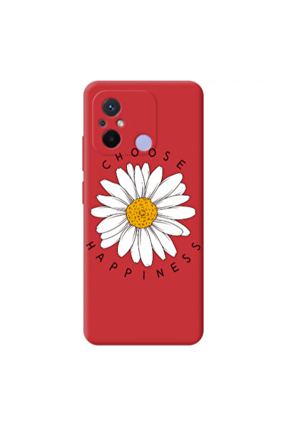 Other Xiaomi Redmi 12C Chose Happines Red Colored Silicone TPU Θήκη