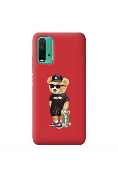 Other Xiaomi Poco M3 Bear with glasses Red Colored Silicone TPU Θήκη