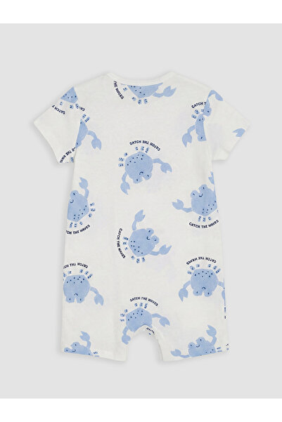 LC Waikiki Crew Neck Printed Baby Boy Short Jumpsuit