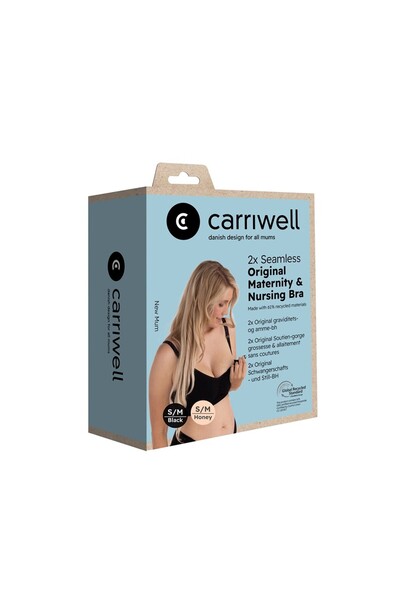 Carriwell Σετ 2 τεμαχίων Αόρατο Σουτιέν Θηλασμού (Μαύρο/Μπεζ) - S/M - L