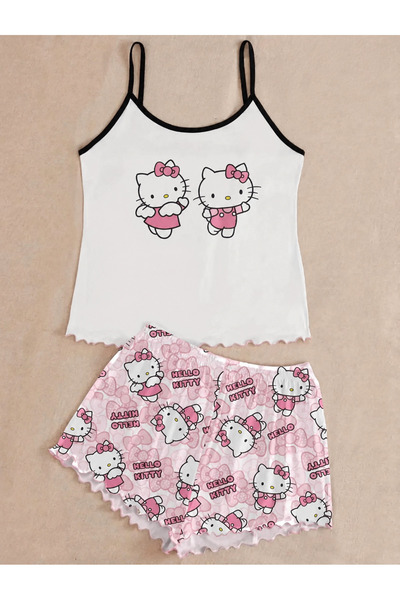 Silona Homewear Hello Kitty 2 set belih šortsa sa tregerima
