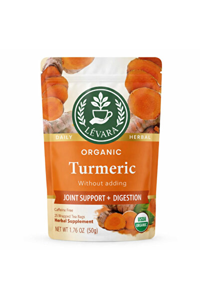 LEVARA Lifara Organic Turmeric Tea - 25 Herbal Tea Bags 50g