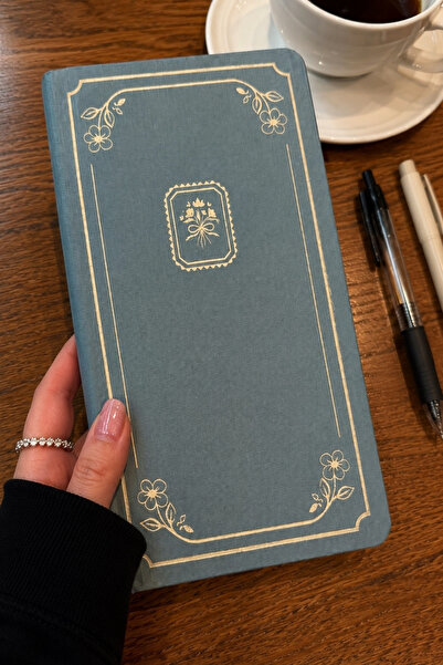 inkglo Vintage Linen Hard Cover Dotted Notebook with Gold Gilt Edges 10X20Cm ...