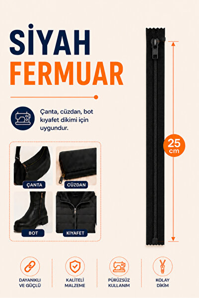 COMFORTSTEP Siyah Fermuar 25cm