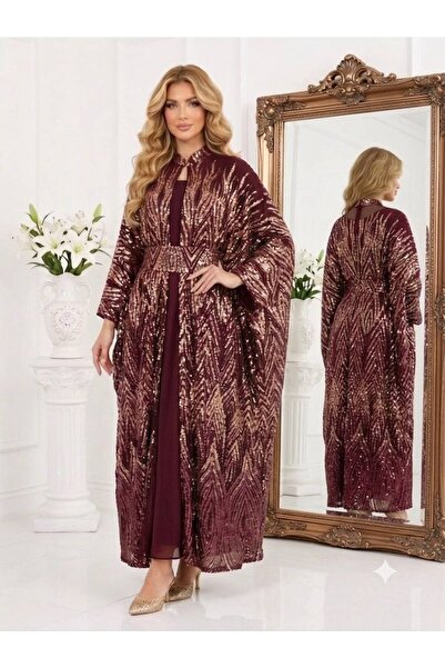 sea gulf 2-Piece Fully Embroidered, Quilted Robe with Embroidered Belt
