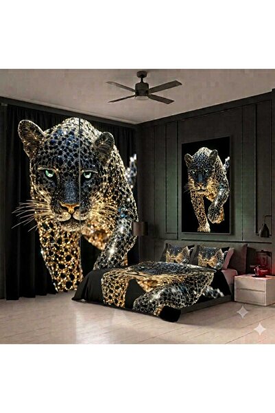 Elmas Dizayn 240*280 cm Double Wing 2 Pieces Background Curtain and 240*260 c...
