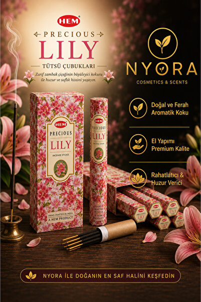 Hem Tütsü Lily Zambak Çiçeği Kokulu 20 Adet Çubuk Tütsü