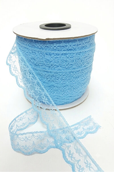Deniz Party Store Mavi Tek Taraflı Dantel Güpür Kurdele 2 Cm 9,5 Metre 10 Yarda