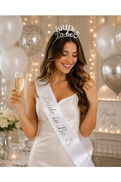Bkmc Bride to Be Gold Silver Sash and Crown Set |   Bachelorette Party Access...