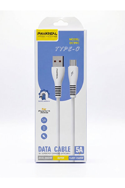 Generic سلك شاحن DC99C من منفذ USB إلى Type-C لشحن سريع بقوة 5 أمبير باللون ا...