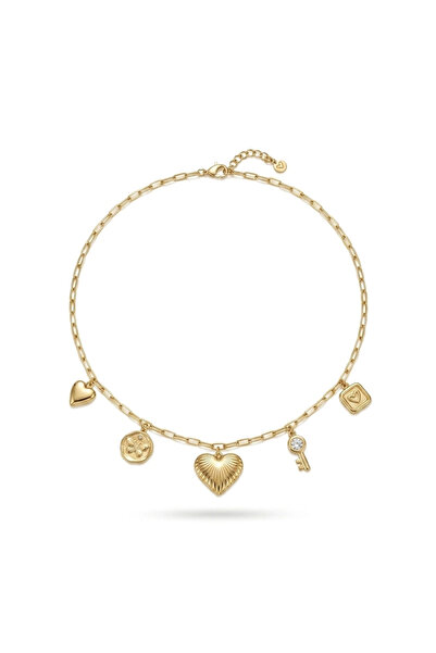 h&b design jewel Steel Heart Charm Necklace