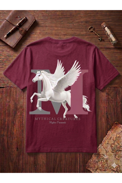 UNCİA OUTDOORS Tricou oversize cu decolteu rotund, imprimat cu M ONe UNICORN,...