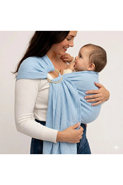Beyyine Home Halkalı Bebek Taşıma Şalı | %100 Pamuk | Yenidoğandan | Gold & S...