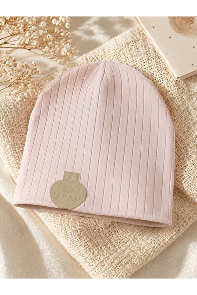 Pure Boutique Caciulita bebe roz pudrat din bumbac Baby Queen pentru fetite