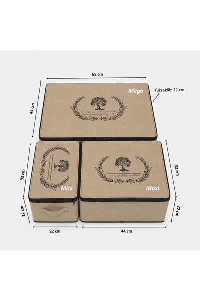 Less Home Underbed Felt Chest Set of 3 (Mini, Maxi, Mega)