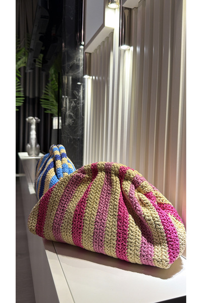 WOMANBAG Handmade Wicker Handbag Clutch Bag(30X16Cm)