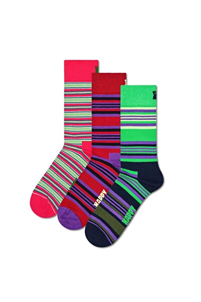 Happy Socks Unisex Socken, 3er Pack - Graphic Socks, Geschenkbox, Streifen, B...