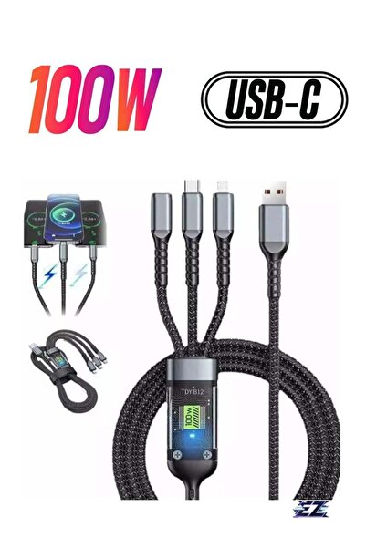 ELTRAZONE Multi Charger Cable – 3-in-1 1.2M Fast Charging Nylon Braided USB C...